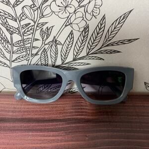 Womens CHANEL Grey Crystal Logo Sunglasses OS EUC!